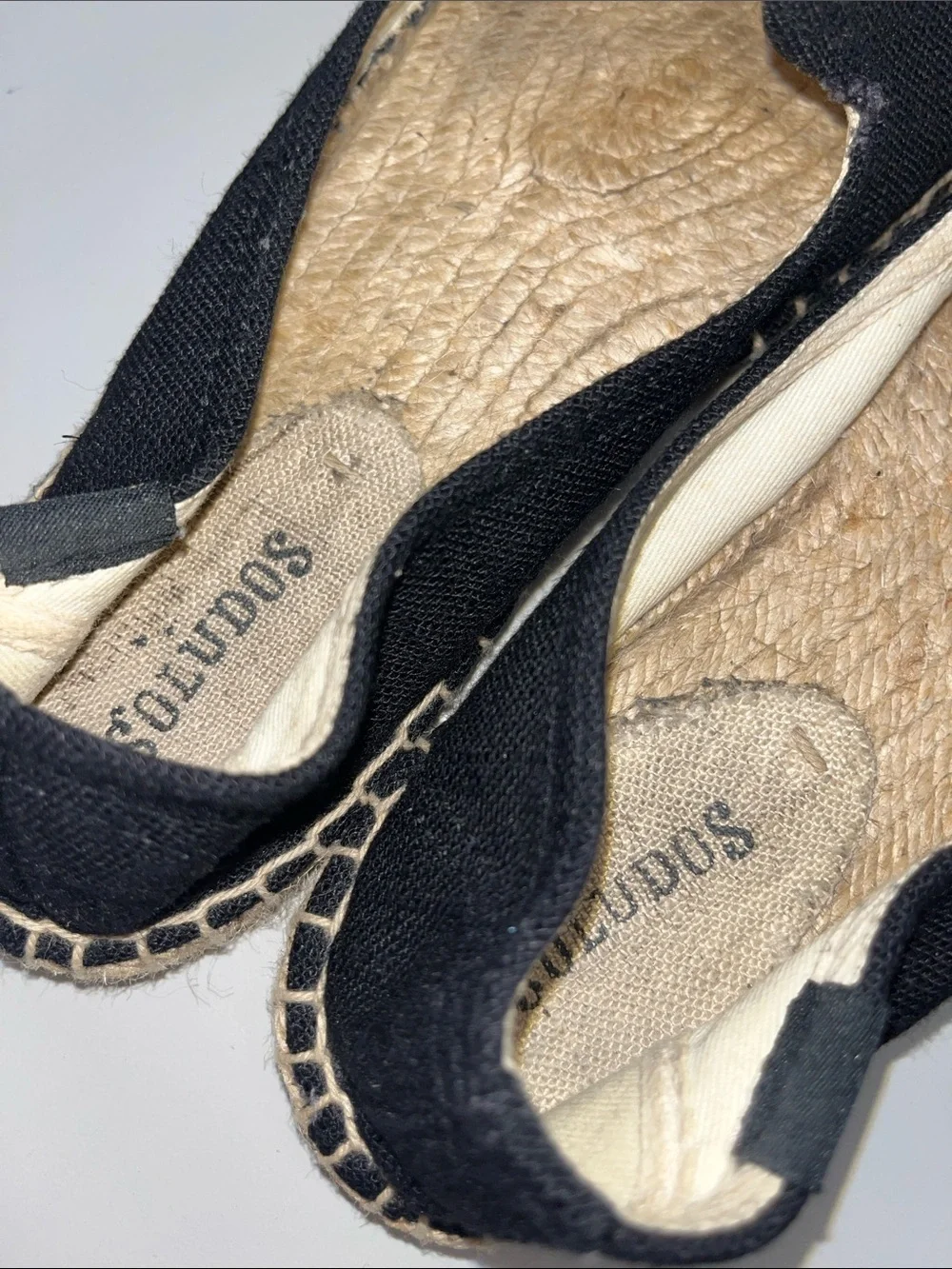 Soludos Black Espadrilles with Pineapple Embroidery Size 8